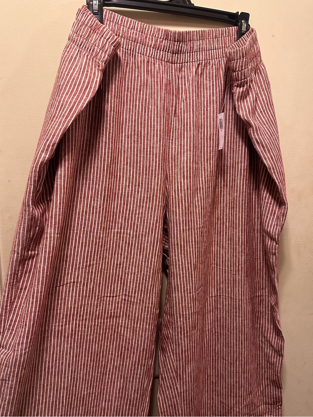 NEW. Old Navy Red and White Striped Wide-Leg Pants